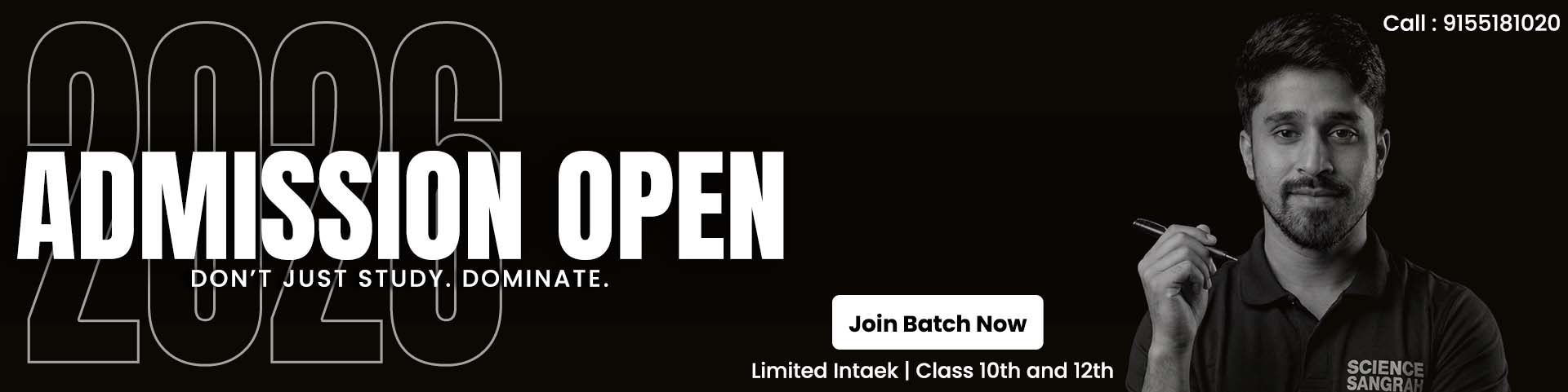 Science Sangrah Admission Open Banner